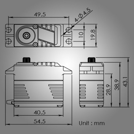 Blue Bird servo BMS-4112 47.5Kg 0.11s 66g - FLASH RC
