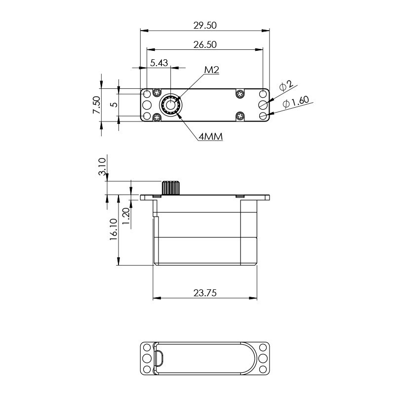 Servo digital para metal HS75H 7.5mm Mks