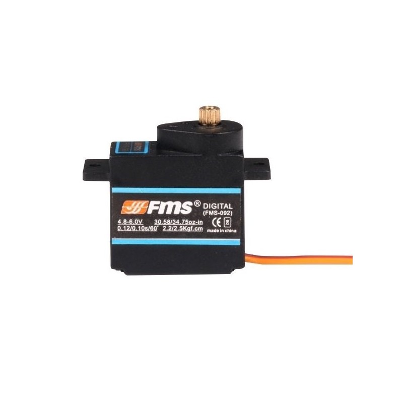 Servos - Servo Mini FMS 9g 54° metal para rueda de cola (FMSSER9GMGD-54DEG) - FLASH RC