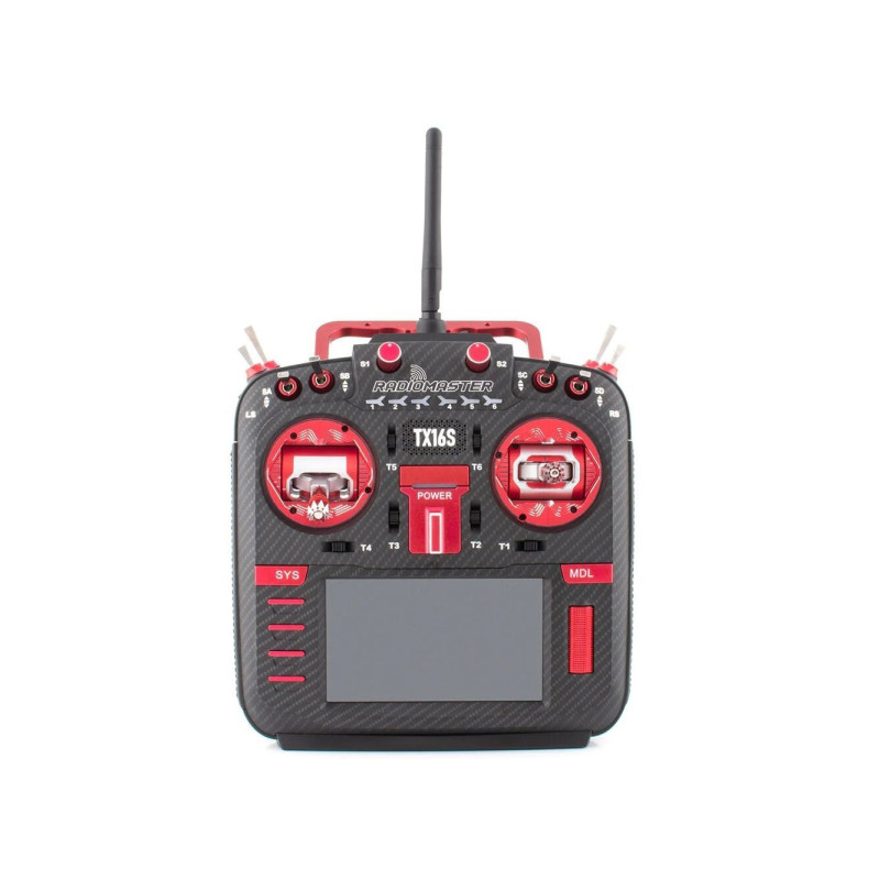 RadioMaster TX16s MKII Red Manche AG01, 4en1 16ch 2,4GHz - FLASH RC