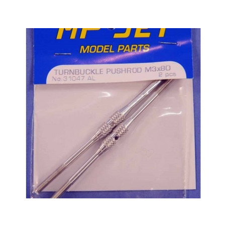 THREADED TURNBUCKLE M3x80mm KNURLED MP JET - FLASH RC
