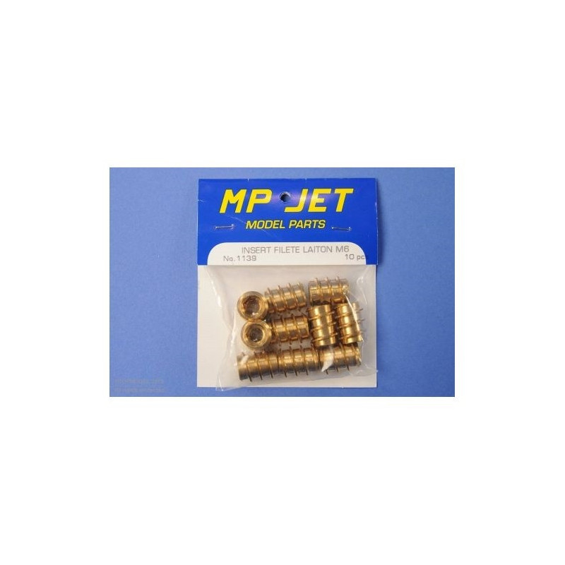 M6 INSERT NUT 10pcs BRASS MP JET - FLASH RC