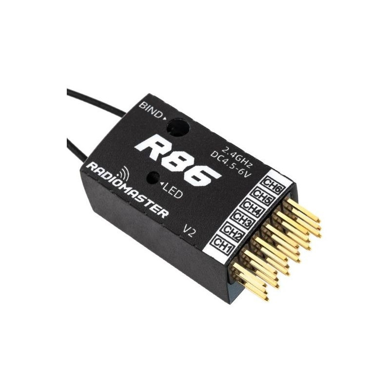 Recepteur R86 6 Voies PWM / 8 Voies compatible Frsky D8 / D16 - FLASH RC