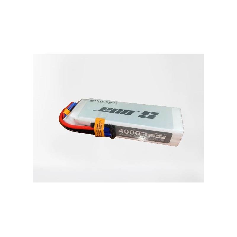 Dualsky ECO S battery, LiPo 4S 14.8V 4000mAh 25C EC3 connector - FLASH RC