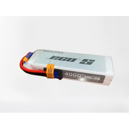 Batterie Dualsky ECO S, lipo 4S 14.8V 4000mAh 25C prise EC3 - FLASH RC