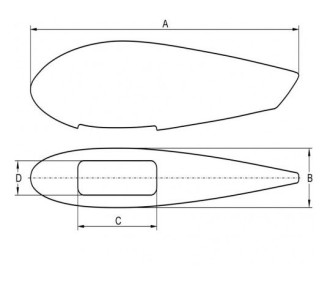 Wheel fairing in fiber, L=172mm - FLASH RC 2