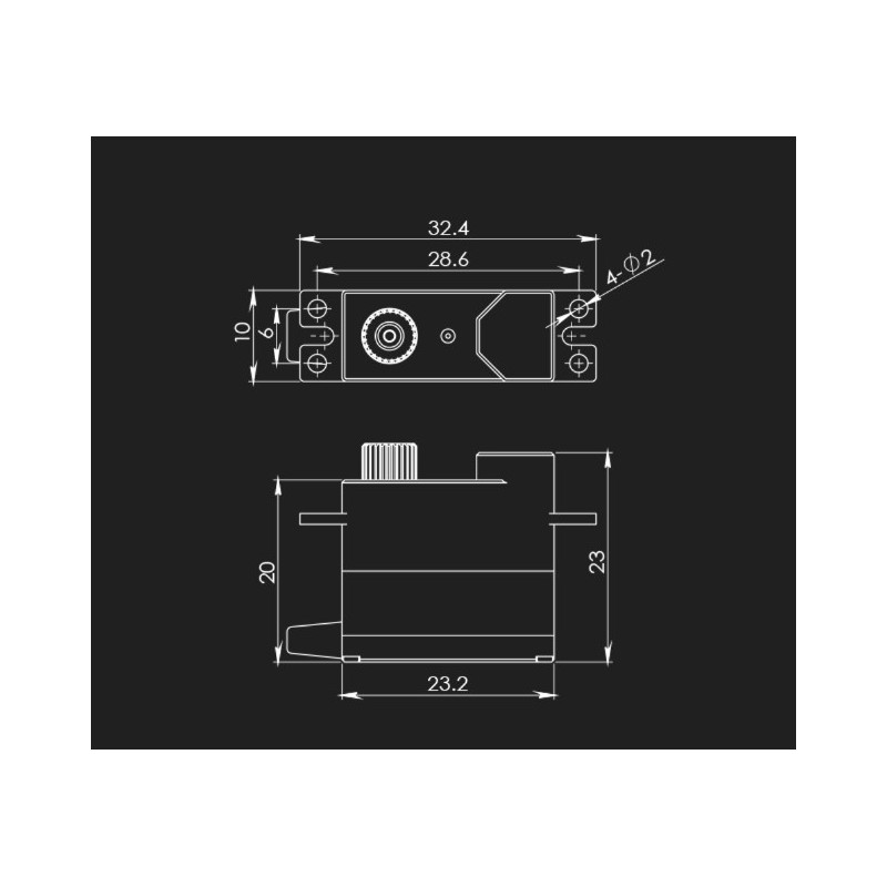 Servos - Blue Bird servo BMS-126WV+6.5Kg.cm 0.07s 11.3g 10mm - FLASH RC