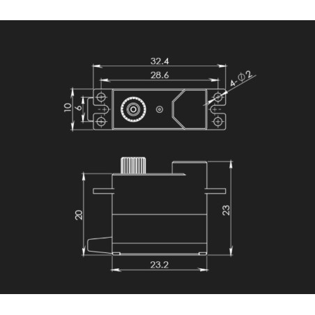 Servos - Blue Bird Servo BMS-126WV+6.5Kg.cm 0.07s 11.3g 10mm - FLASH RC