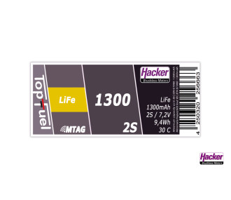 Hacker LiFe 1300-2S MTAG Akku 2