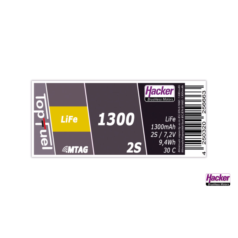 Hacker LiFe 1300-2S MTAG Akku