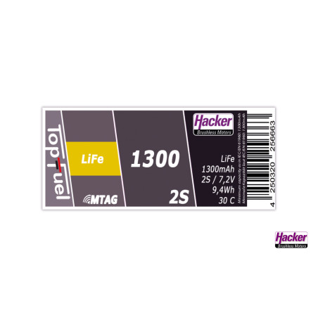Batería Hacker LiFe 1300-2S MTAG