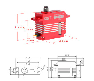 Servo Numérique KST X15-755x (40g, 10.2Kg/cm , 0.04s/60°) - FLASH RC 2