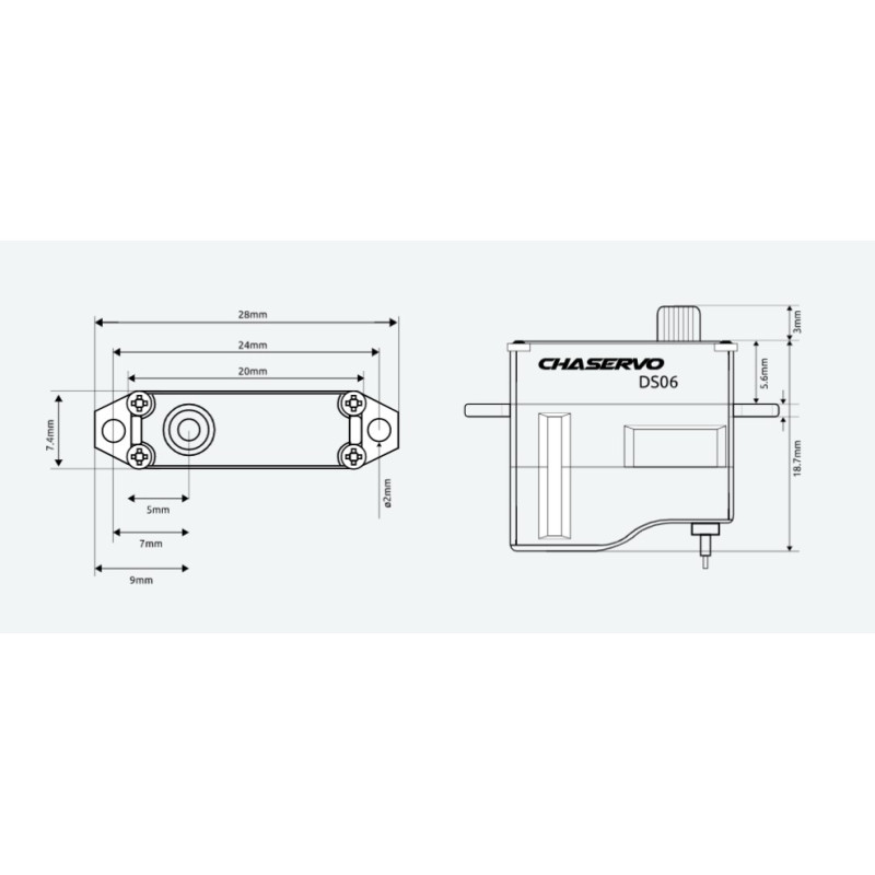 Servo digital DS06 Chaservo MICRO (6g, 1,8kg.cm, 0,07s)