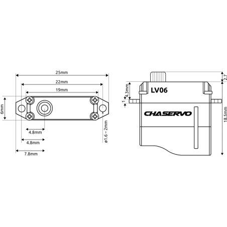 Digitales Servo LV06 Chaservo MICRO (6g, 1.7kg.cm, 0.055s)