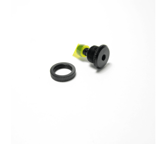 Prise trop plein rond "FUEL VENT" alu anodisé noire 2