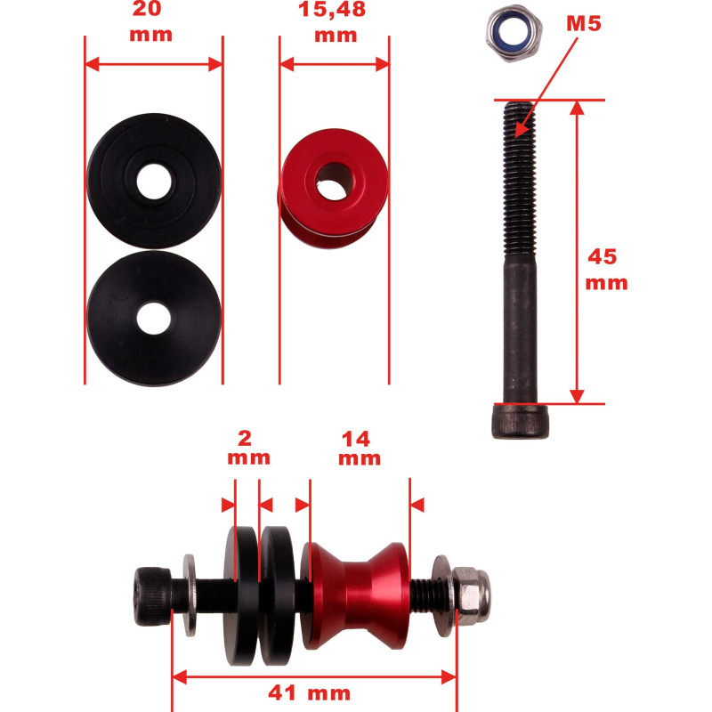 Motor column 14-20mm adjustable 50-70cm³m M5 4pcs