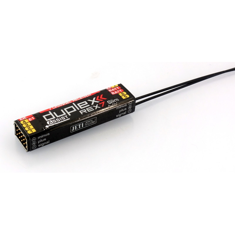 JETI - REX 7 Slim ASSIST Duplex EX 2.4Ghz Jeti 7 Channel Receiver - RC FLASH