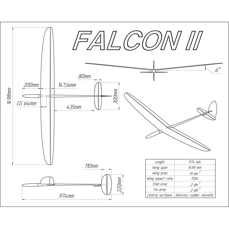 F3K Falcon Regular V2   Orange / Jaune High Quality - FLASH RC