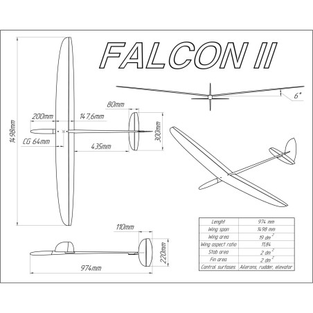 F3K Falcon Regular V2   Violet / Bleu High Quality - FLASH RC