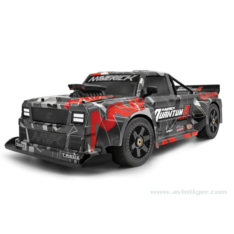 Auto-RC-drift - QUANTUM R FLUX 4S 4X4 GRIS ROUGE - FLASHRC