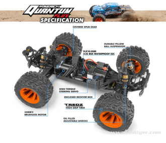 Coche RC todo terreno - QUANTUM MT 1/10 4X4 FLUX BLEU - FLASH RC 2