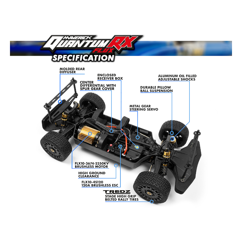 Auto RC fuoristrada - QUANTUM RX BLEU - FLASH RC