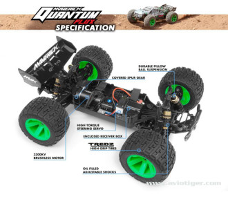 Auto RC fuoristrada - QUANTUM XT 1/10 4X4 FLUX ARGENT - FLASH RC 2