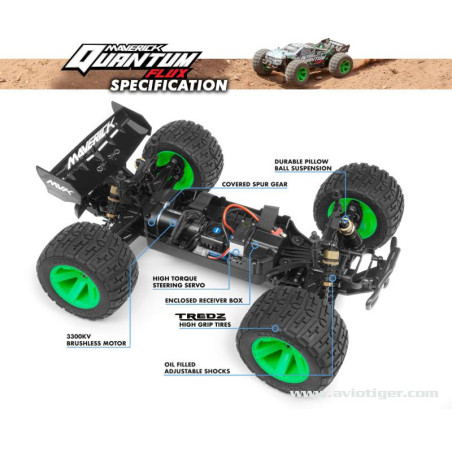 RC-Geländewagen - QUANTUM XT 1/10 4X4 FLUX SILBER - FLASH RC