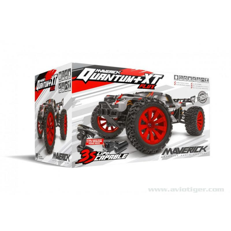 QUANTUM+ XT FLUX 4X4 1/10 ARGENT ROUGE - FLASH RC