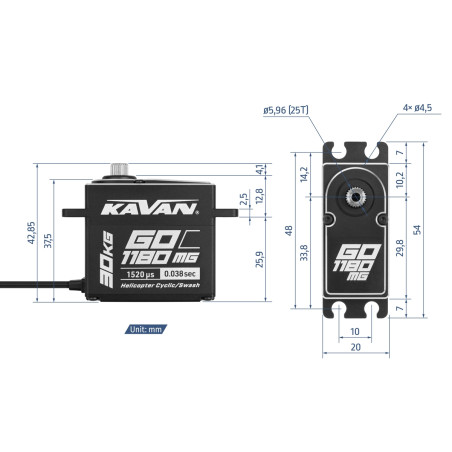 Servos - GO-1180MG (0.038s/60°, 30kg.cm) - FLASH RC