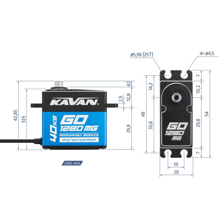 Servo - GO-1280MG (0.085s/60°, 40kg.cm) - FLASH RC