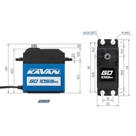 Servo - GO-1053MG (0.17s/60°, 20.0kg.cm) - FLASH RC