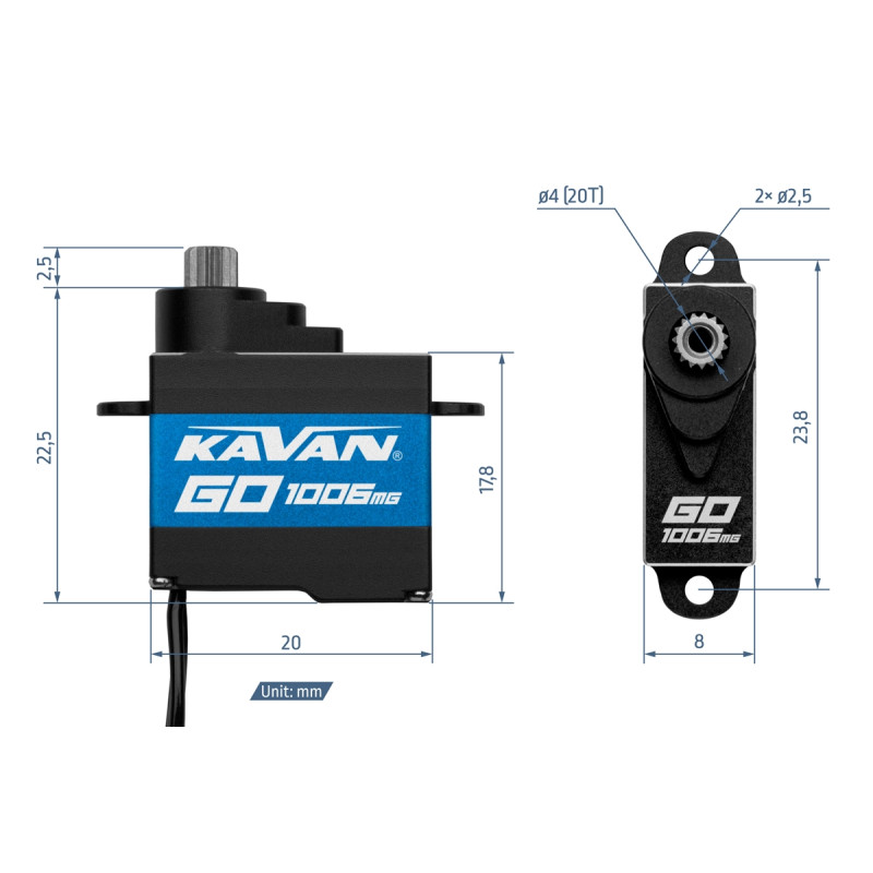 Servo Kavan GO-1006MG (0.052s/60°, 3.0kg.cm) - FLASH RC