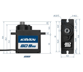 Servo Kavan GO-9MG (0.11s/60°, 2.2kg.cm) - FLASH RC 2