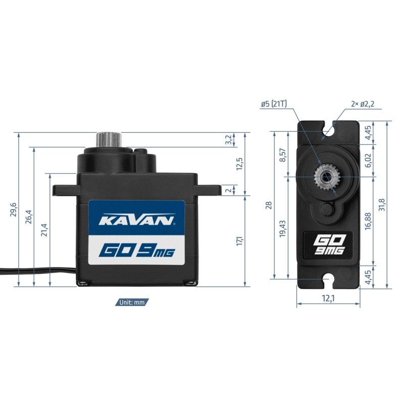 Servo - GO-9MG (0.11s/60°, 2.2kg.cm) - FLASH RC