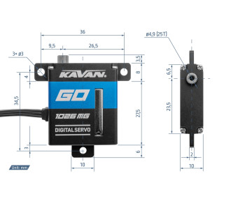 Servo - GO-1026MG (0.11s/60°, 11kg.cm) - FLASH RC 2
