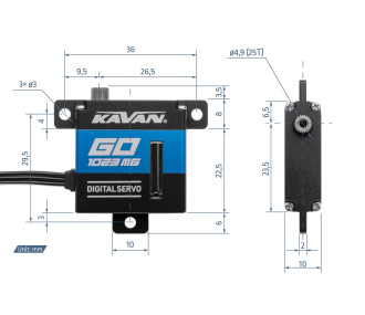 Servo Kavan GO-1023MG (0.09s/60°, 7.0kg.cm) - FLASH RC 2