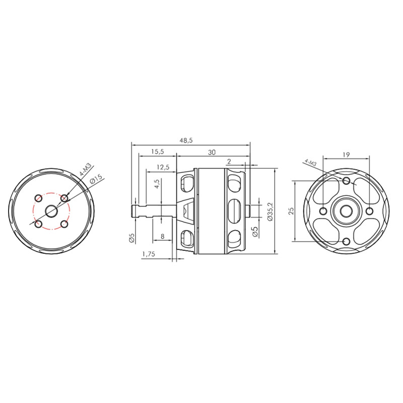 Outrunner - KAVAN Brushless Motor PRO 3530-1500 - FLASH RC