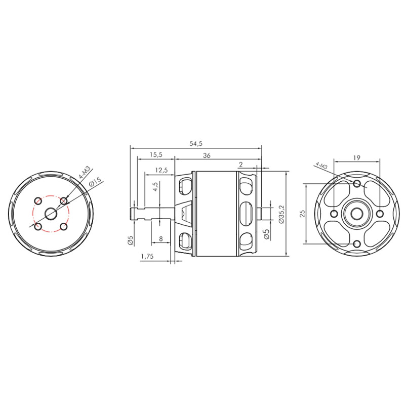 Outrunner -KAVAN Brushless Motor PRO 3536-1150 - FLASH RC