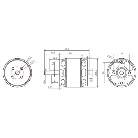 Outrunner -KAVAN Brushless Motor PRO 3536-1150 - FLASH RC