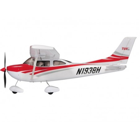 Top aeronautico Rc Hobby Cessna 182 rosso con led integrato PNP ca.0,965m