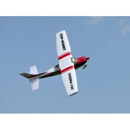 Avion Top Rc Hobby Cessna 182 rouge avec leds intégrées PNP env.0.965m