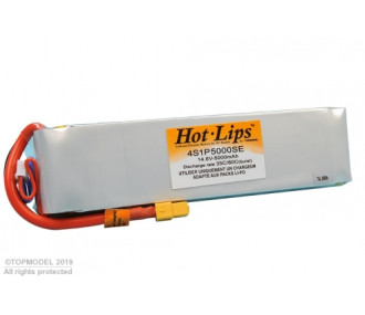 Baterías propulsión aviones RC - PACK LiPo HOT LIPS 14,8V 5000mAh 4S1P XT60 - FLASH RC