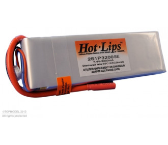 Antriebsbatterien für RC-Flugzeuge - PACK LiPo HOT LIPS 7,4V 3200mAh 2S1P XT60 - FLASH RC