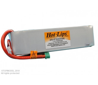 RC aircraft propulsion batteries - PACK LiPo HOT LIPS 7,4V 5000mAh 2S1P MPX - FLASH RC