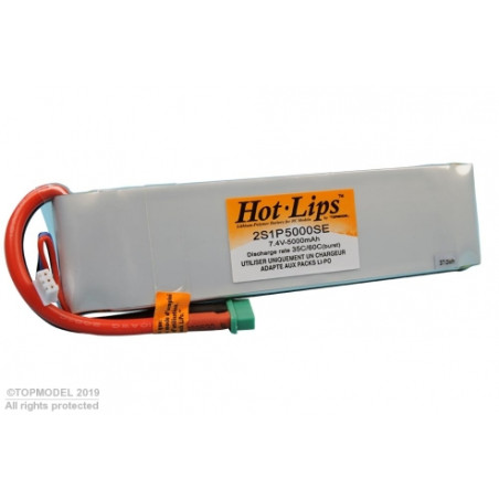 Batteries de propulsion avions RC - PACK LiPo HOT LIPS 7,4V 5000mAh 2S1P MPX - FLASH RC