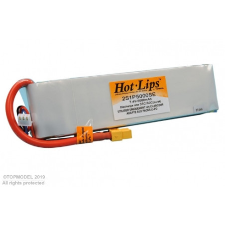 Antriebsbatterien für RC-Flugzeuge - PACK LiPo HOT LIPS 7,4V 5000mAh 2S1P XT60 - FLASH RC