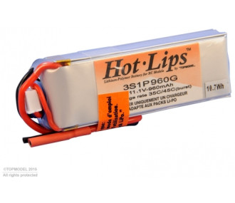 Batteries de propulsion avions RC - PACK LiPo HOT LIPS 7,4V 960mAh 2S1P XT60 - FLASH RC