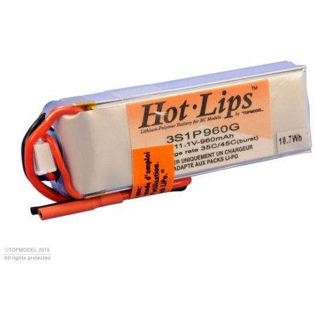 Batterie per propulsione aeronautica RC - PACK LiPo HOT LIPS 7,4V 960mAh 2S1P XT60 - FLASH RC