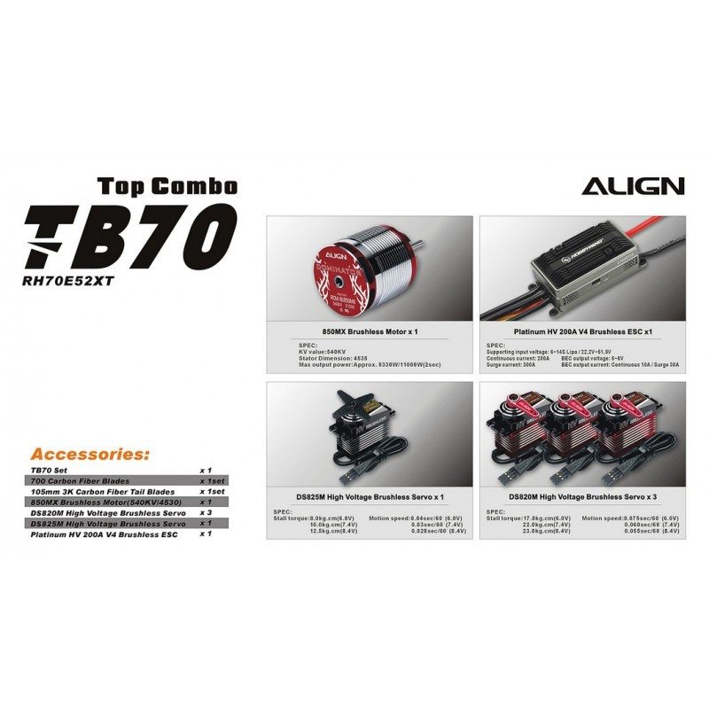 RC-Helikopter - T-REX TB70 Top Combo - FLASH RC